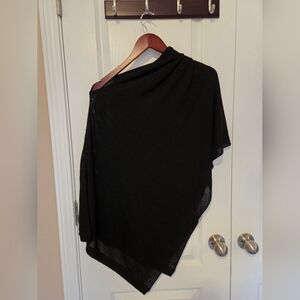 We Are Amma Black Knit Poncho Nursing Cover